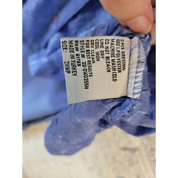 CM Shapes Women Dress 2XWP Plus Petite with Sheer Crepe Overlay Top BLU27E - Picture 11 of 13